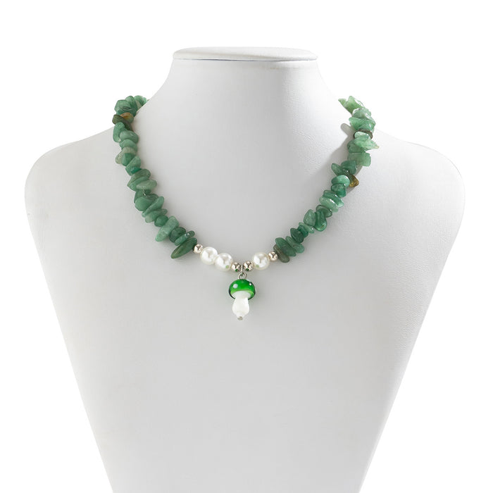 Wholesale Sun necklace with colorful irregular gravel collarbone