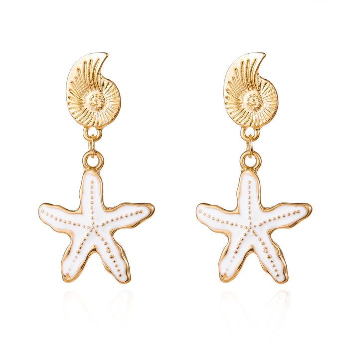 Wholesale Sea Wind Starfish Earrings Alloy Marine Life Earrings Women's Daily Beach Vacation