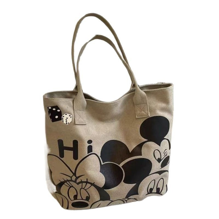 Wholesale Cartoon Canvas Bag Thickened New Style Large Capacity Handbag Commuting Shoulder Tote