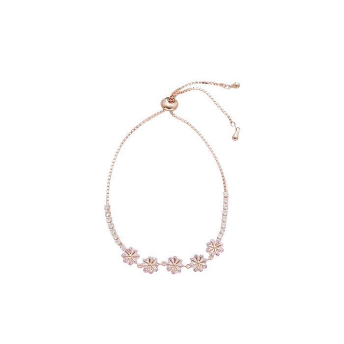 Wholesale Pink Zircon Geometric Round Pull-out Bracelet