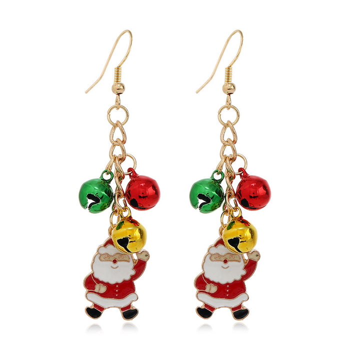 Wholesale Earrings Alloy Christmas Tree Color Bells MOQ≥2 JDC-ES-ZL023