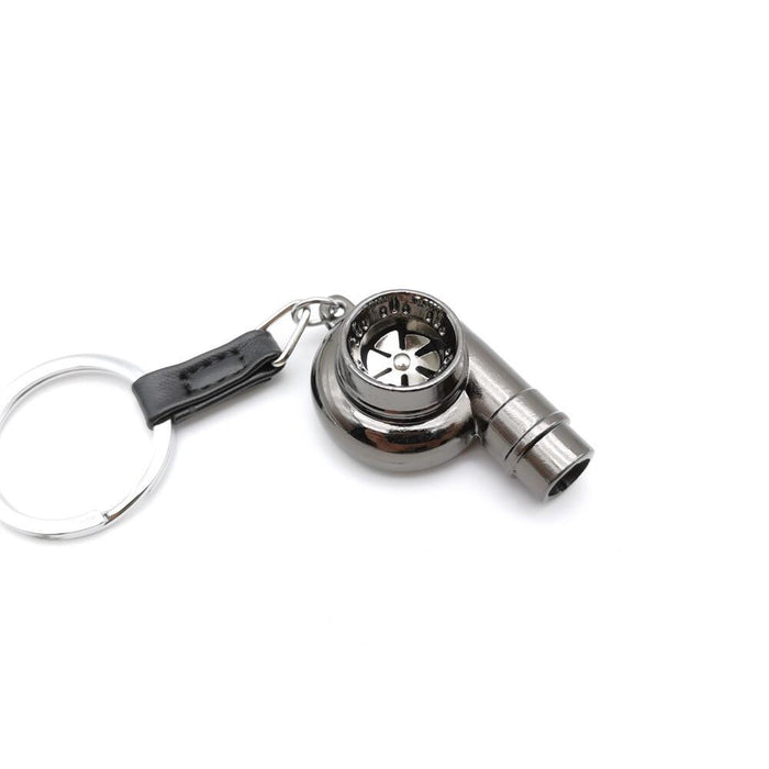 Wholesale Zinc alloy blades rotate on this car turbocharger shaped metal alloy keychain