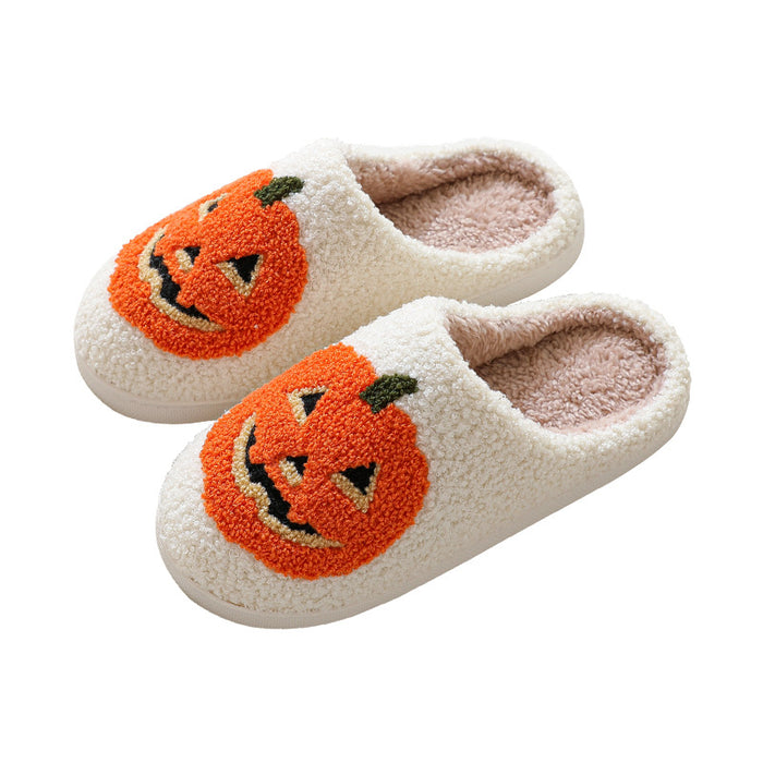 Wholesale  pumpkin slippers for women thick-soled winter home indoor non-slip slippers