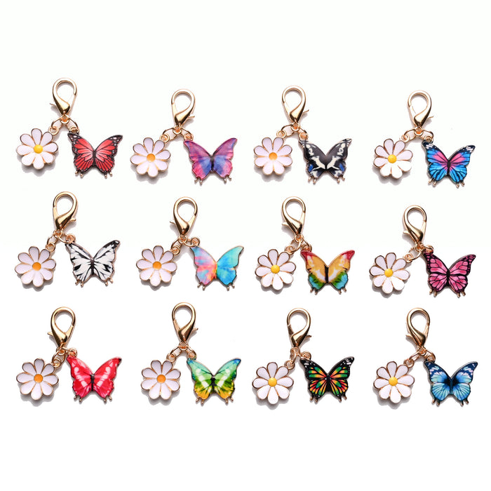 Wholesale Colorful enamel butterfly and  keychains