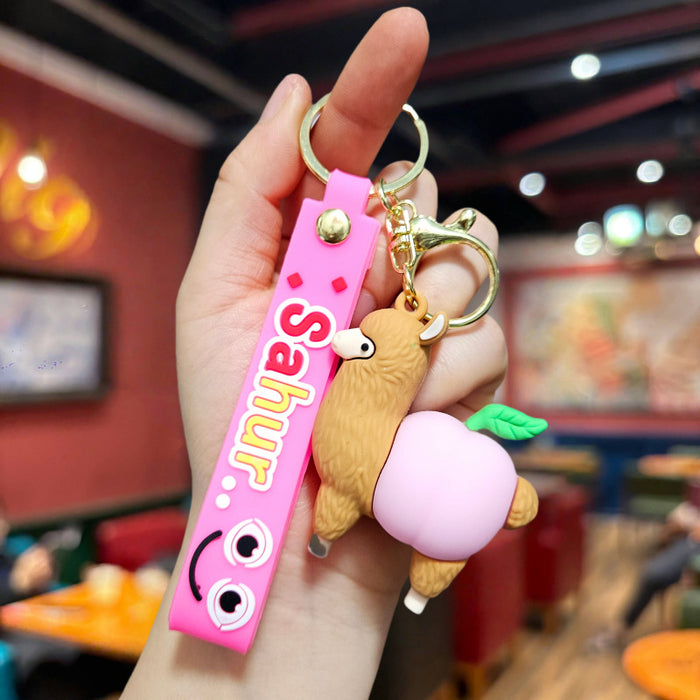 Wholesale Doll Keychain Mythical Beast Quirky Abstract Wooden Stick Man Shark Small Pendant