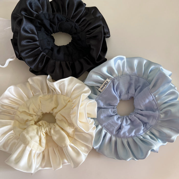 Wholesale Wrinkled large intestine loop, large double-layer satin hair loop, meatball hair rope hair accessory