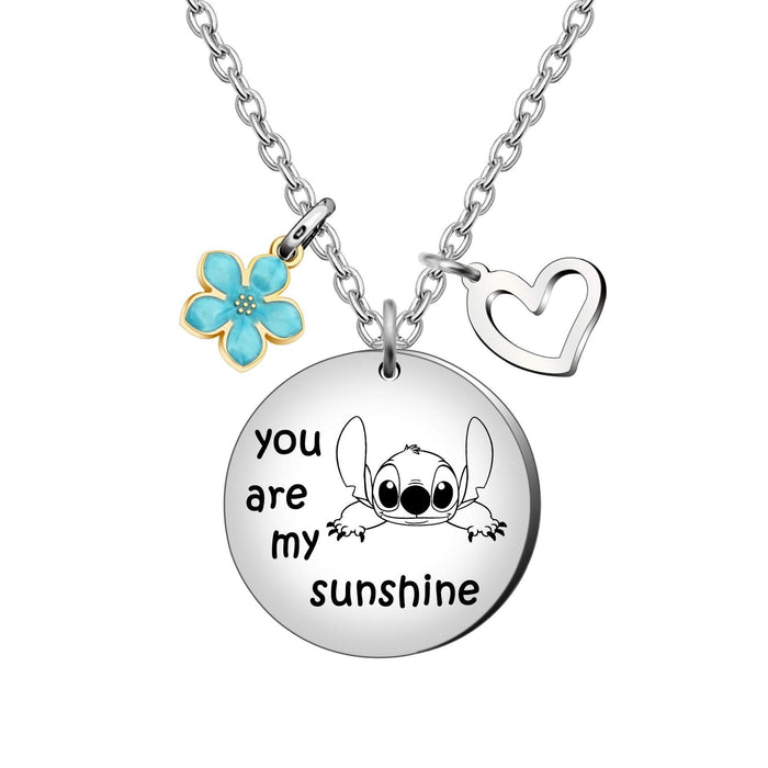 Wholesale You Are My Sunshine Pendant Necklace Love Stainless Steel Keychain JDC-KC-Mingl003