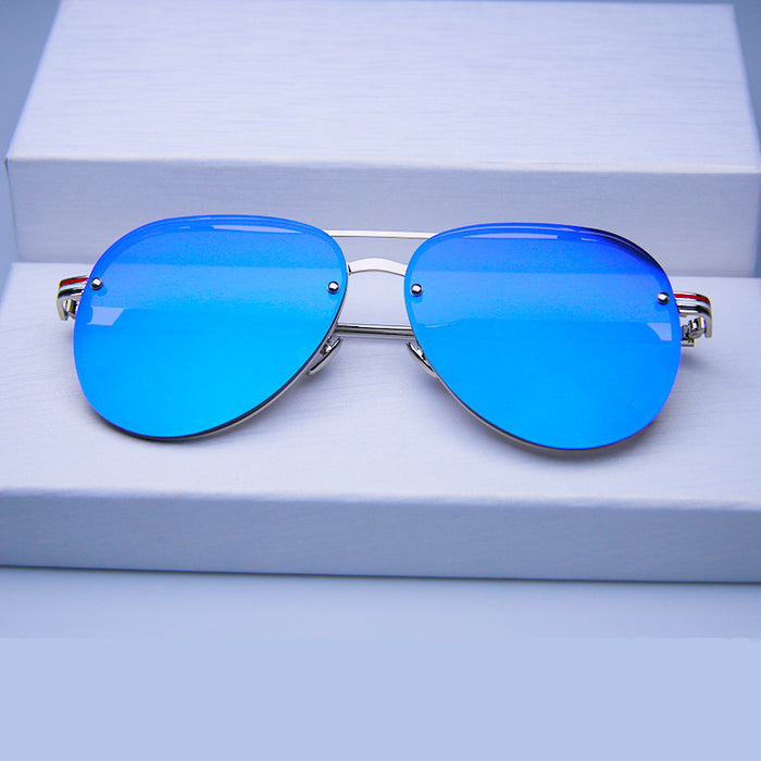 Wholesale High definition frameless sunglasses, trendy and fashionable sunglasses, UV resistant and strong light resistant glasses