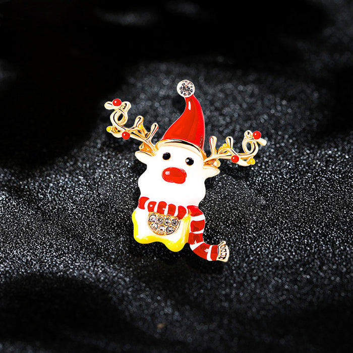 Wholesale Christmas series brooch cartoon snowman brooch pin holiday gift clothing accessories Christmas decoration