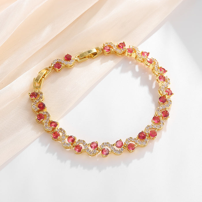 Wholesale Alloy Zirconia Bracelet Available in Various Colors