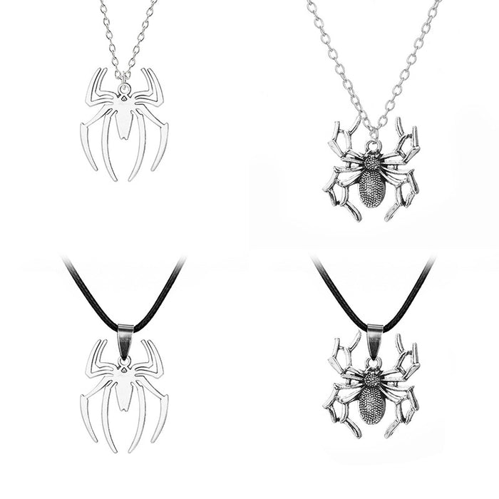 Wholesale flat spider necklace  three-dimensional spider men's necklace