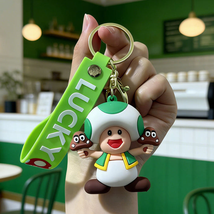 Wholesale Silicone PVC Keychain Skateboard Cartoon Design Bag Charm Gift MOQ≥2
