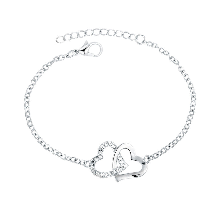 Wholesale Bracelet Jewelry Double Heart Love Bracelet Foreign Trade Diamond