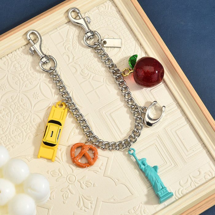 Wholesale 3D Shaped Bag Charm Pendant Chain Alloy Metal Plated Gold Silver Chic Fashion Accessory For Handbags Keychains