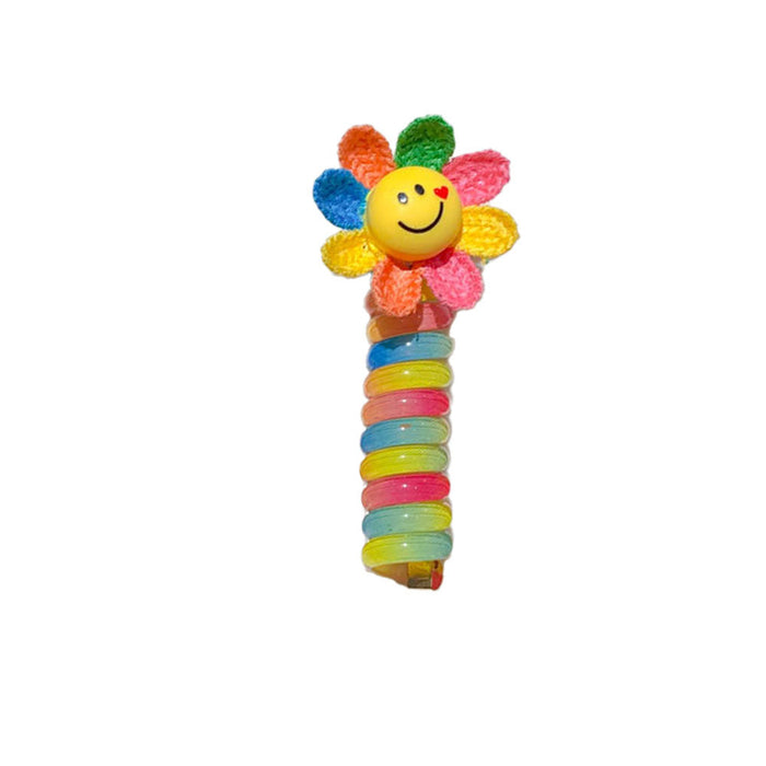 Wholesale Rainbow Children' s Phone Cord Hair Scrunchies Cute Cartoon Colorful Rubber Band