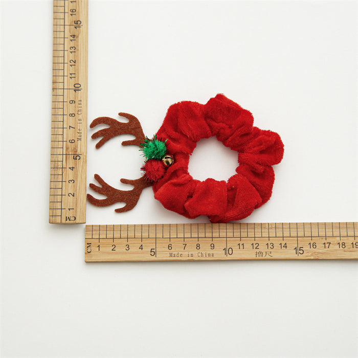 Wholesale Halloween Christmas New Antler Bat Flannel Large Intestine Hair Tie JDC-HS-SanTai002