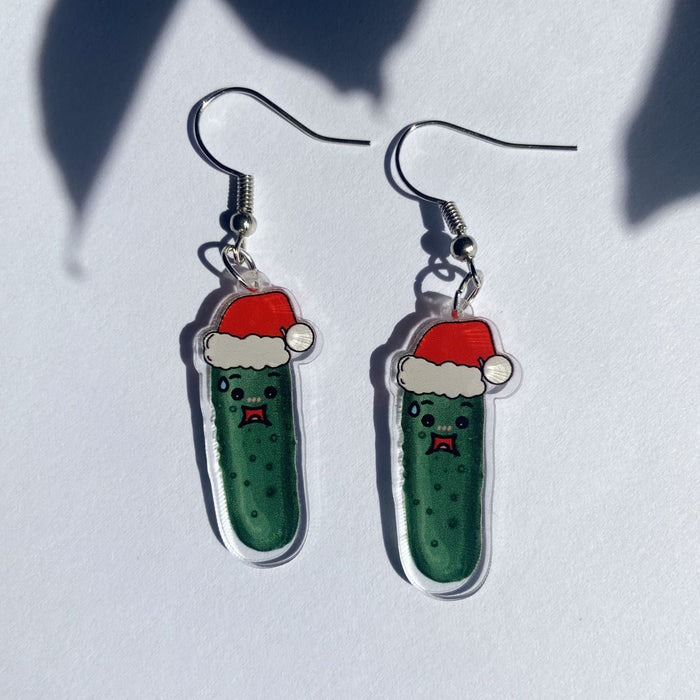 Wholesale Christmas acrylic earrings cute funny vegetable double-sided cucumber fun cartoon creative earrings