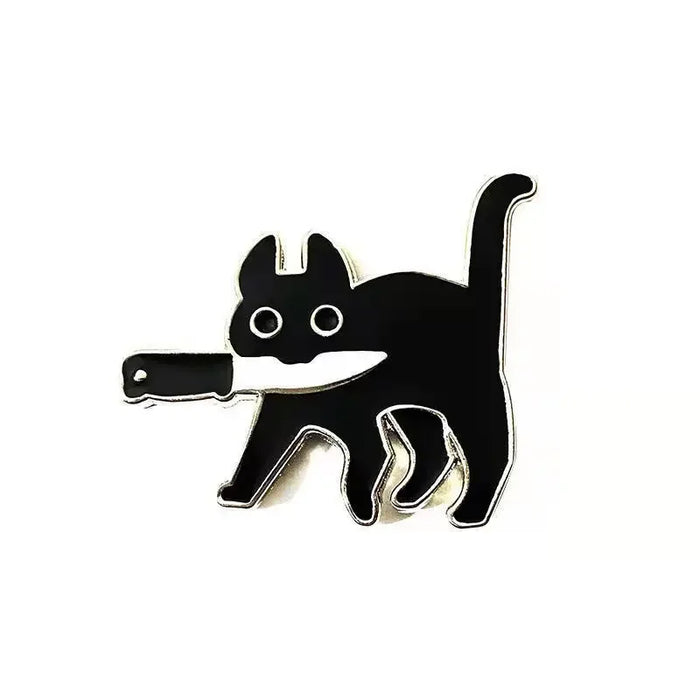 Wholesale Alloy cat brooch, cute and personalized couple badge, a pair of collar pin decorations