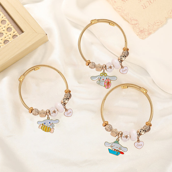 Wholesale Stainless Steel Cartoon Charm Bracelet Adjustable Pendant Jewelry Gift MOQ≥2