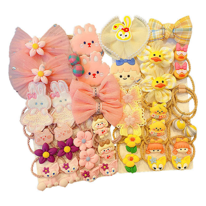 Wholesale A set of 20 Cute cartoon bow hair scrunchies  for kids