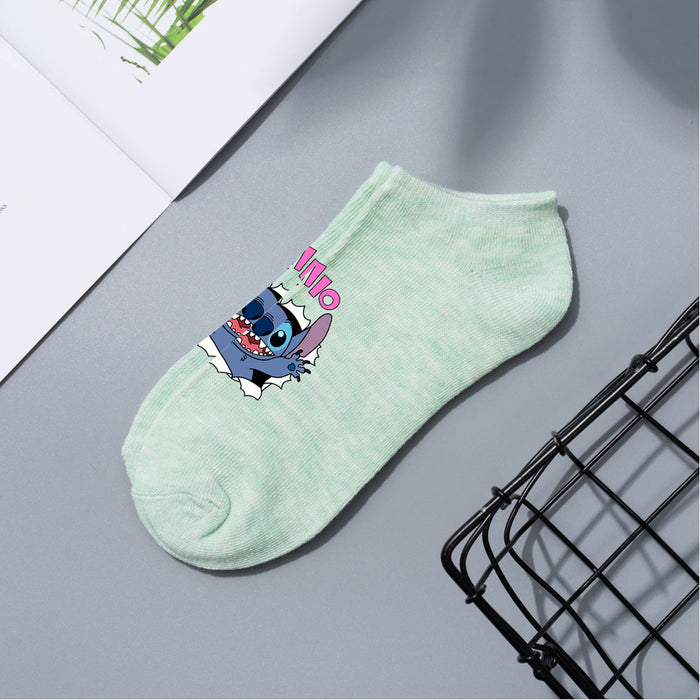 Wholesale Cartoon Simple Breathable Short Style Multi-color Cotton Crew Socks JDC-SK-WuDM001