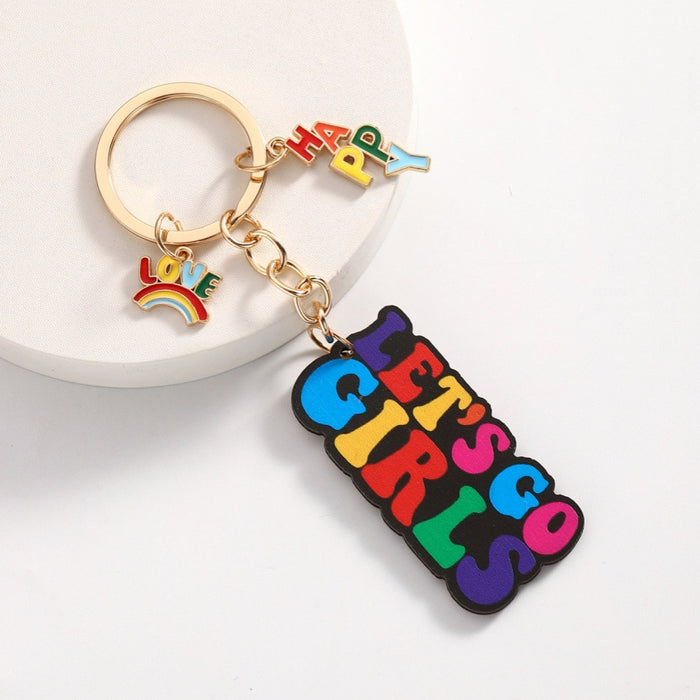 Wholesale Wooden BEKIND Letter Keychain JDC-KC-RongRui033