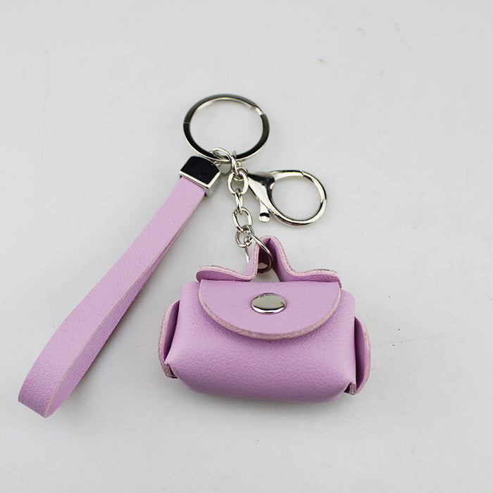 Wholesale Chic PU Leather Coin Purse Keychain Alloy Car Key Accessory For DIY Jewelry Craft