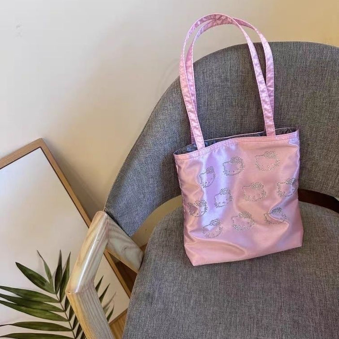 Wholesale Hot pressed diamond shoulder bag, silk shoulder bag, cute high-end tote versatile handbag