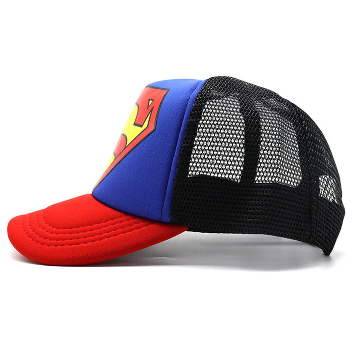 Wholesale 2-8 years old children's net cap summer cartoon print baseball cap outdoor sports breathable cap with net