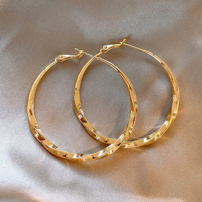 Wholesale Retro geometric metal earrings, earrings, niche feel, golden temperament, simple earrings, earrings