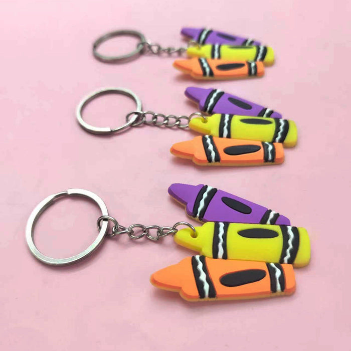 Wholesale 20PCS Cartoon Pencil PVC Soft Rubber Keychain JDC-KC-ZJ002