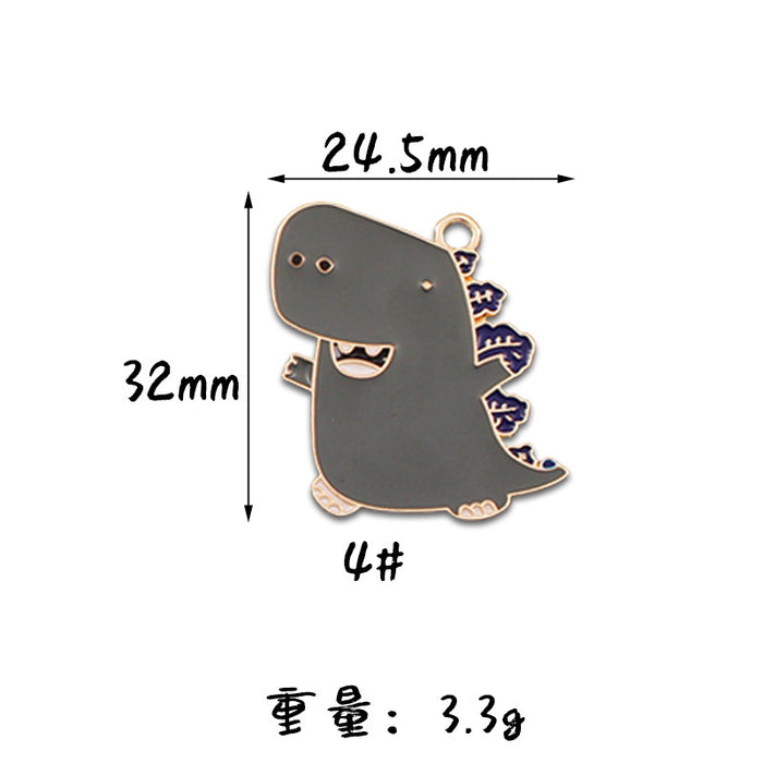 Wholesale 10pcs Cute Big Dinosaur Alloy Oil Drop Pendant Keychain Pendant Accessories
