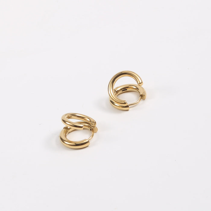 Wholesale  earrings ear Buckle Titanium steel plating 18K gold