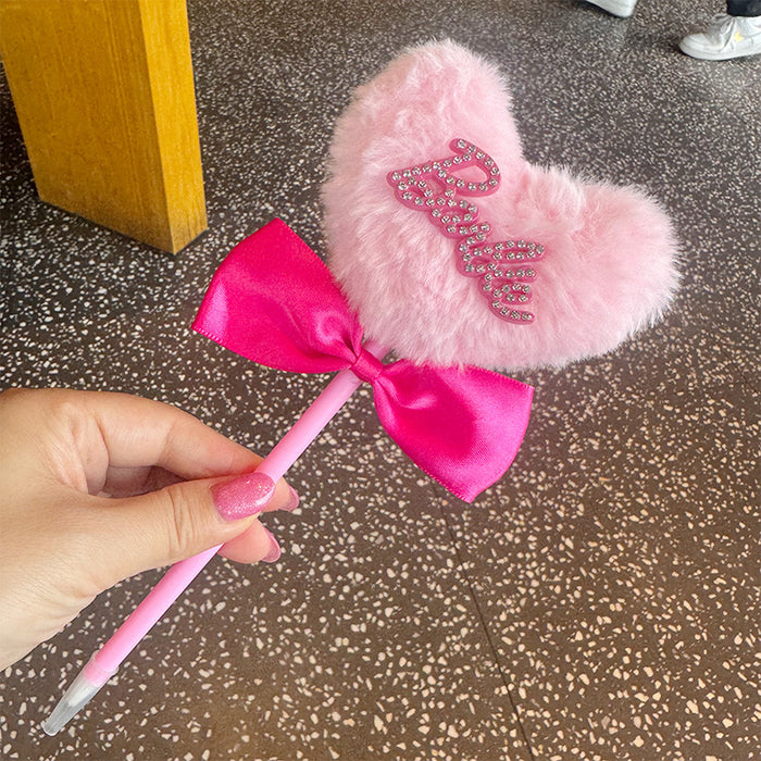 Wholesale Cute Sweet Girly Heart Fur Ball Ballpoint Pen