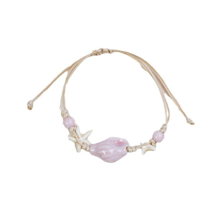 Wholesale Ceramic Beach Style Handmade Bracelet Women' s Bohemian Starfish Conch Beaded Jewelry