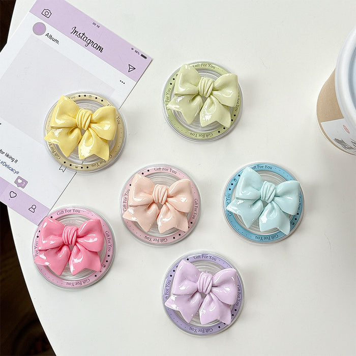 Wholesale Solid-Color Bowknot Magnetic Phone Grips