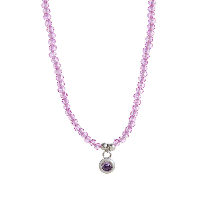 Wholesale Moon and Star Purple Beaded Pearl Necklace