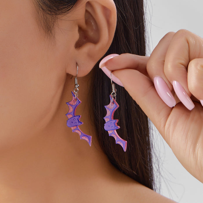 Wholesale  Creative Bat Pumpkin  Ghost Asymmetrical Acrylic Earrings