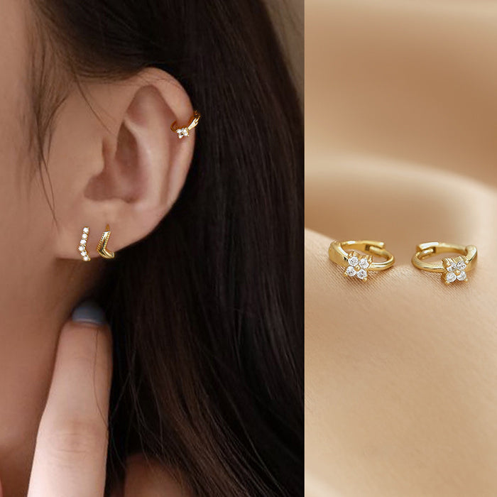 Wholesale Sterling  Women's Earrings  Small Ear Bone Stud Circle Jewelry