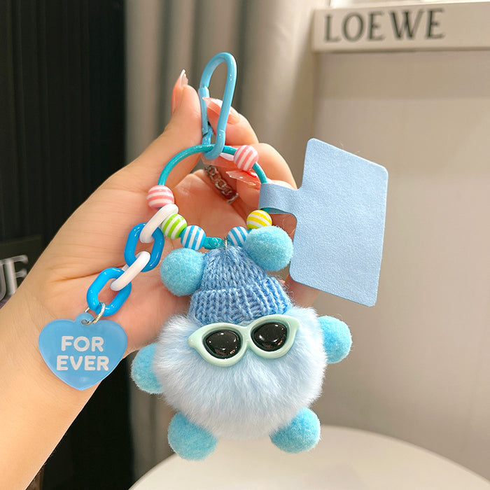 Wholesale Plush Strawberry Animal Car Keychain Bag Charm Trendy Decorative Accessory