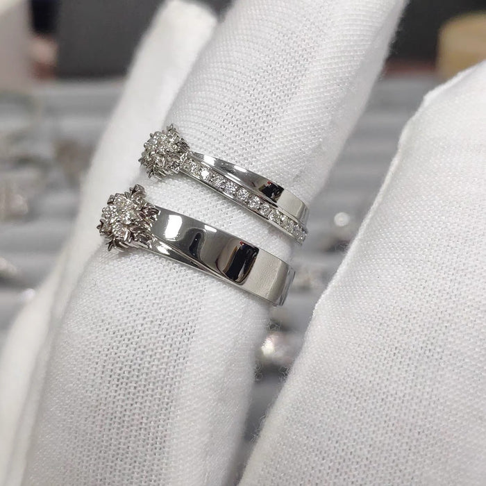 Wholesale Snowflake ring new style, light luxury temperament, personalized design sense, versatile, niche ring ring