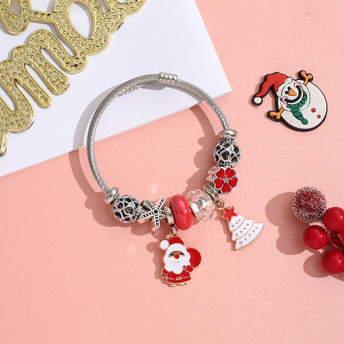 Wholesale Stainless Steel Christmas Beaded Bracelet MOQ≥2