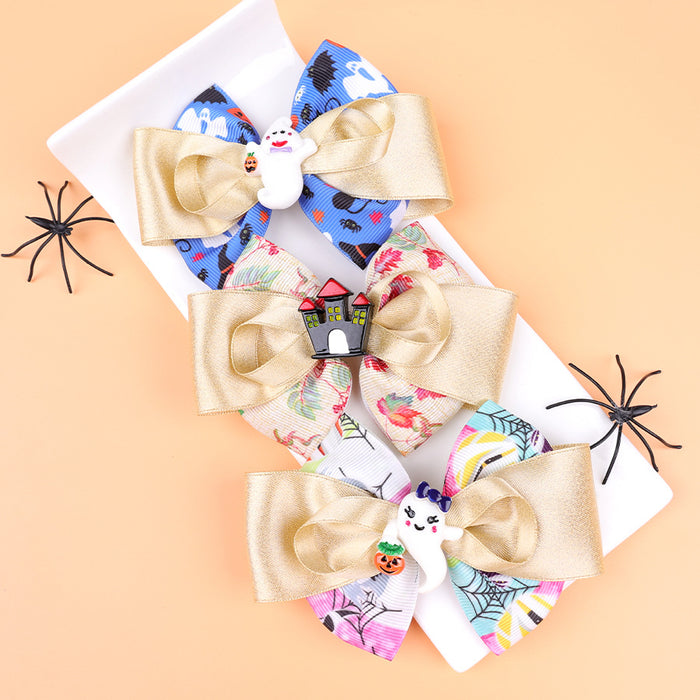 Wholesale Cross-Border New Children' s Bow Hairpin  Pumpkin Head Witch Hat Creative Funny Duckbill Clip Hair Accessories
