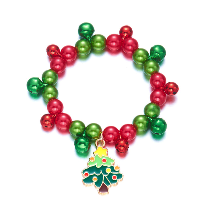 Wholesale Christmas Cartoon Santa Elk Pendant Bead Bracelet Alloy Fashion Accessory