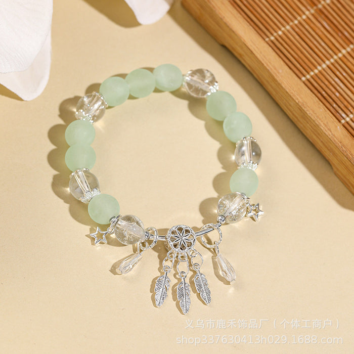 Wholesale Frosted Gradient Glass Beaded Bracelet for Women