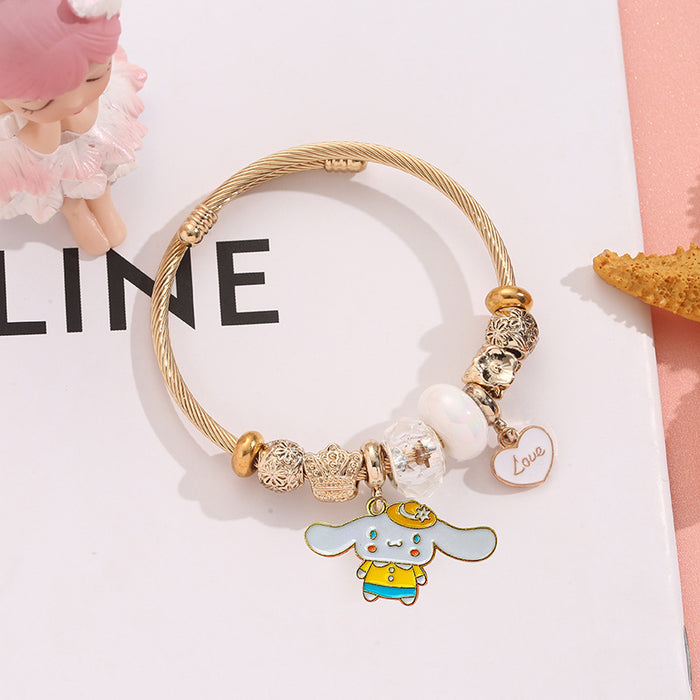 Wholesale Stainless Steel Cartoon Charm Bracelet Adjustable Pendant Jewelry Gift MOQ≥2