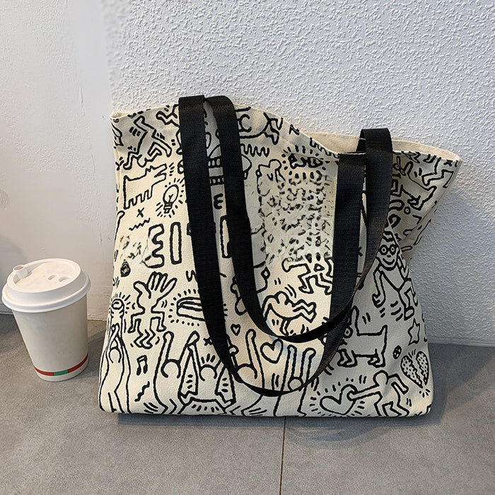 Wholesale Canvas bag, shoulder bag, hand-held book bag, large capacity, niche cloth bag