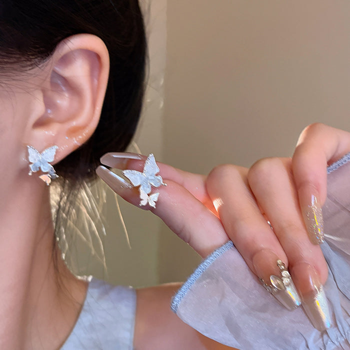 Wholesale Crystal Butterfly Pearl Earrings