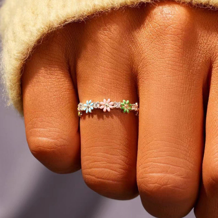Wholesale Flower Flower Ring Women's Small  Ring Style