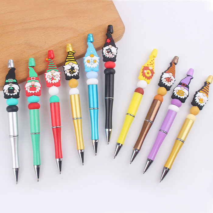 Wholesale Cartoon Christmas Silicone Plastic Bead Pen JDC-PN-GuangTian012